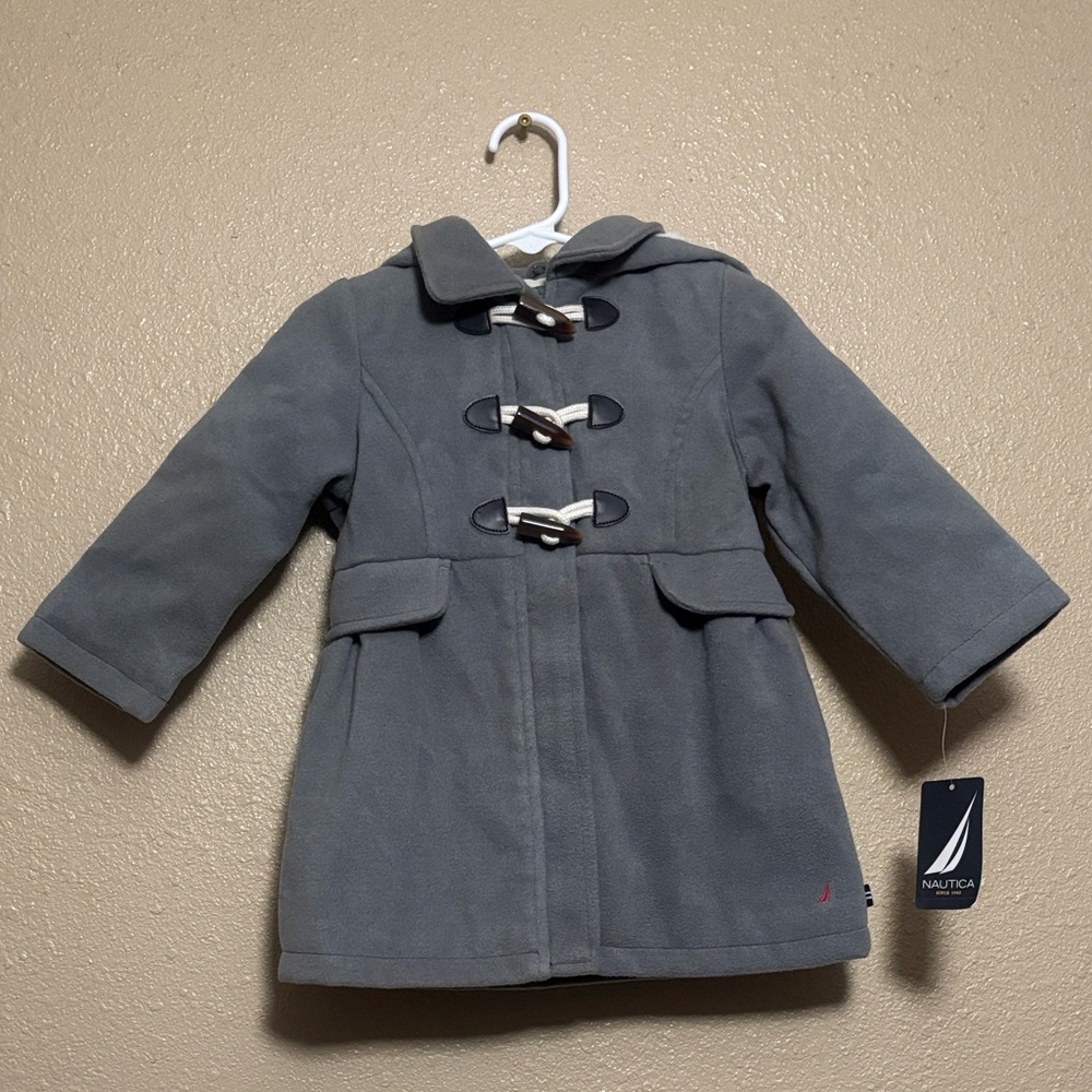 Nautica Kids Gray Pea Coat with Toggle Closures